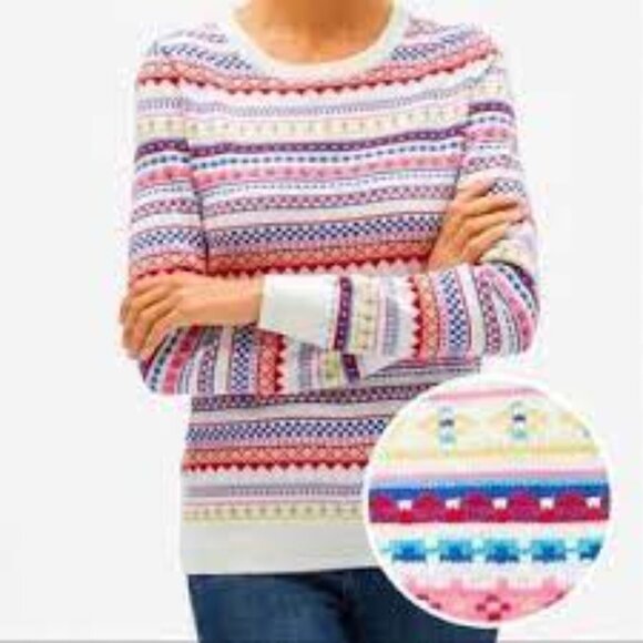 GAP Cotton Striped Alpine Crew Neck Sweater - Picture 1 of 11